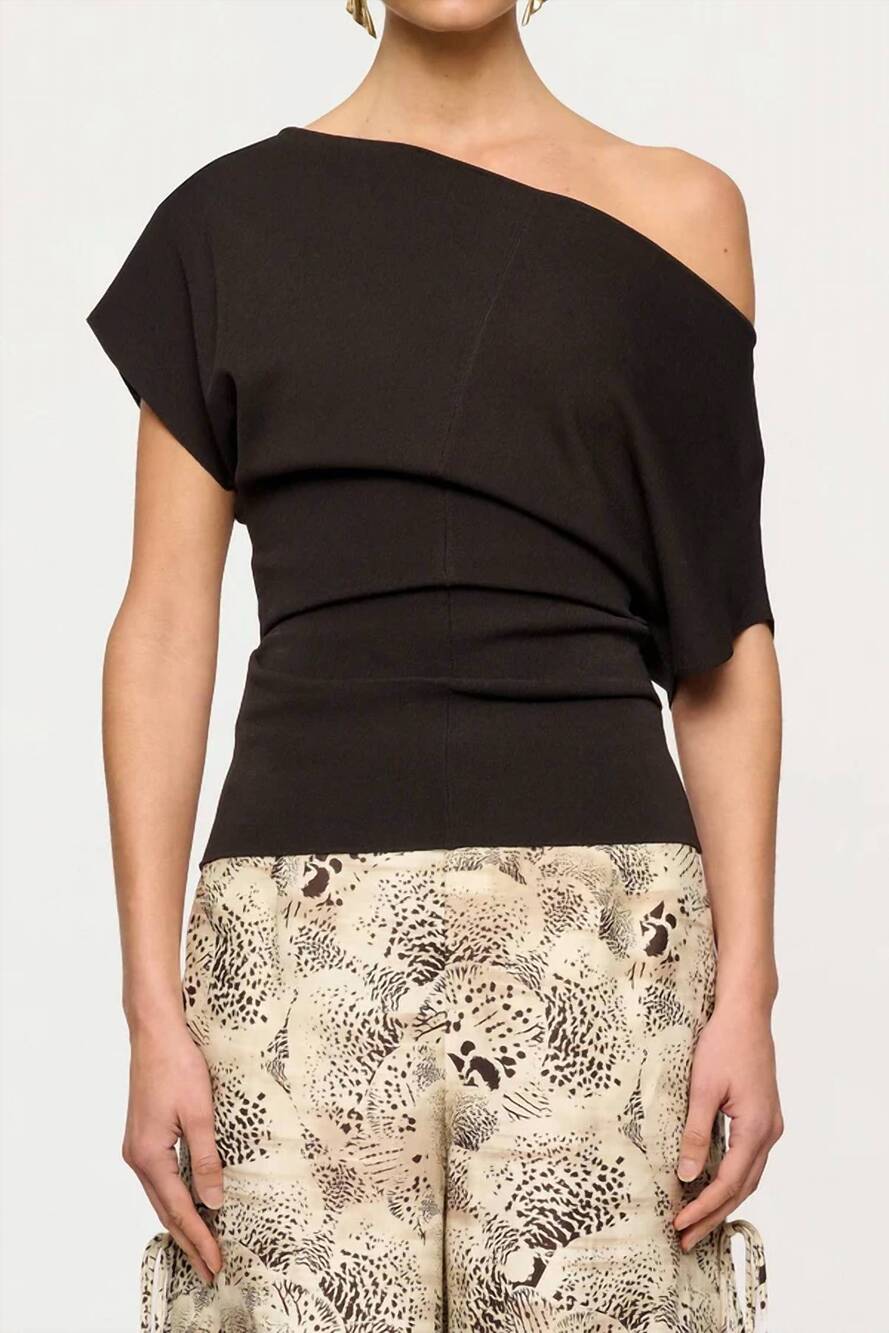 NEW CLEA aveline knit top in espresso